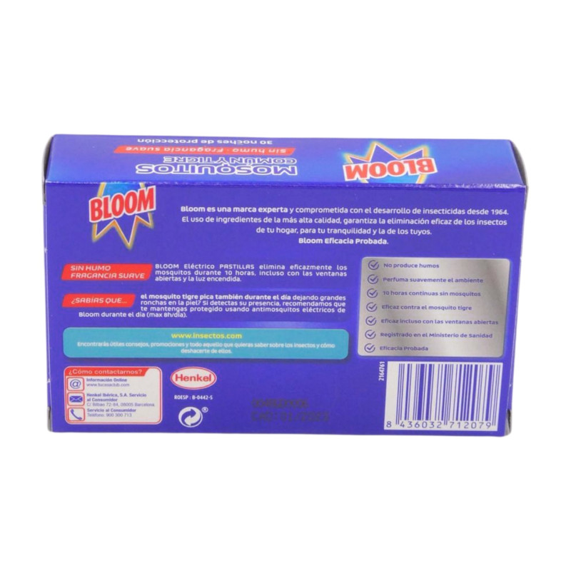 Bloom Antimosquitos Recambio Pastillas 20 + 10 Ud