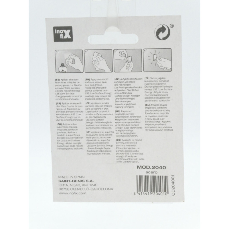 Colgador Adhesivo Acero 2 Ud