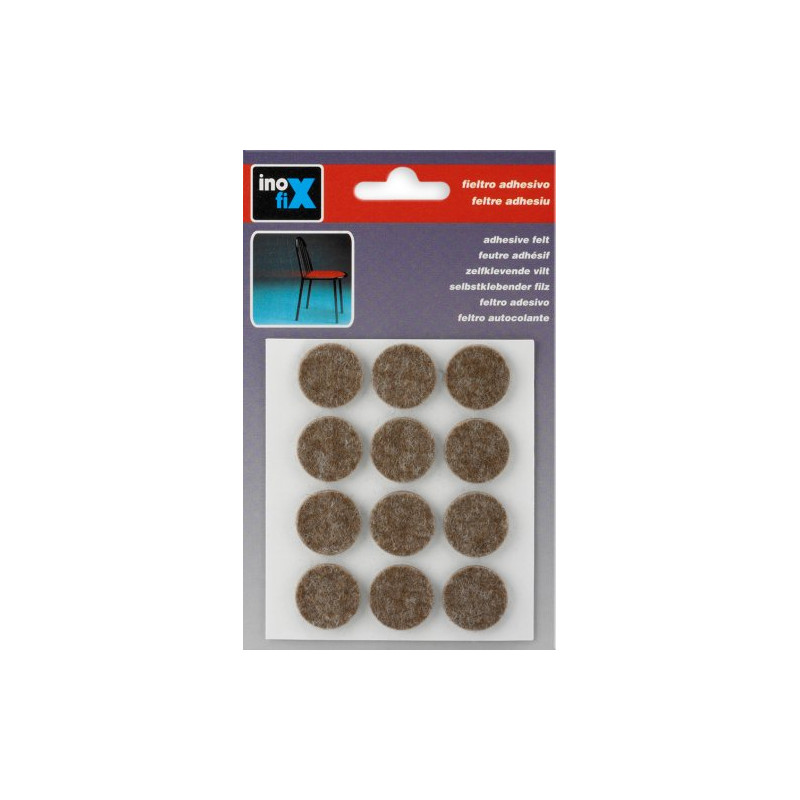 Fieltro Adhesivo Lana Marron 12 Ud