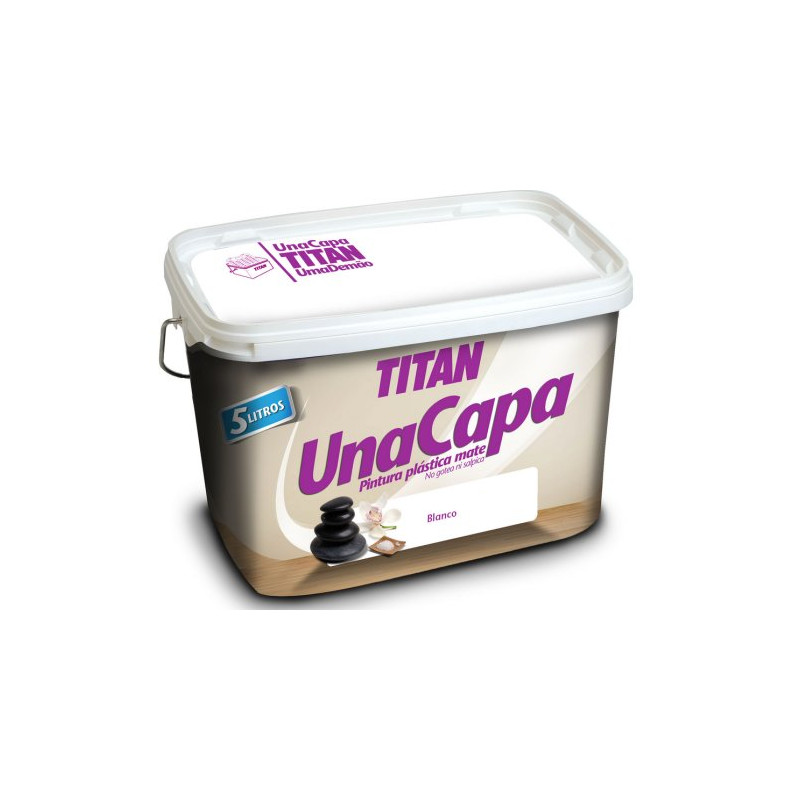 Titan Una Capa Pintura Plastica Blanca 4 L