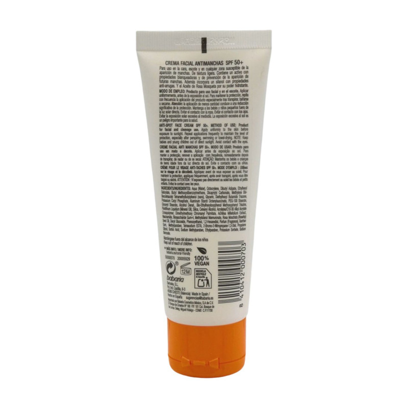 Crema Facial Solar Spf50+ Anti-Manchas