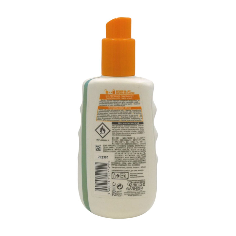 Spray Protector Solar Transparente 200 ml
