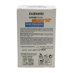 Protector Solar Serum Facial  Hialuronico 30 ml Spf 50+