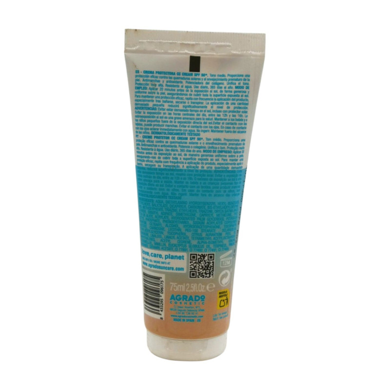 Protector Solar Crema Facial Con Color 75 ml Spf50+ 