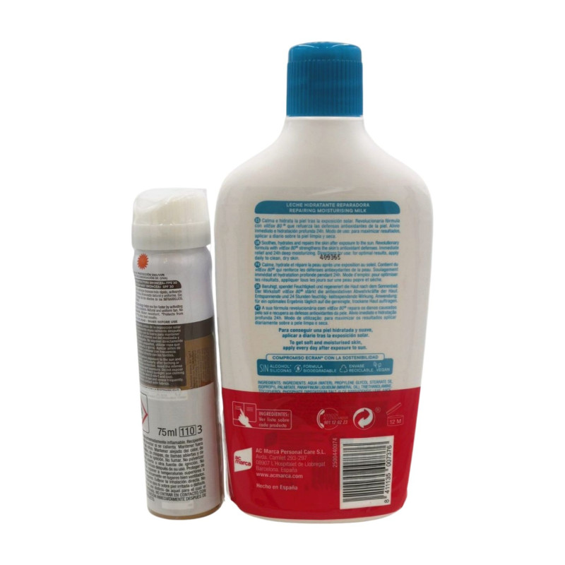 Aftersun Leche 400 ml + Spray Spf 30 Viaje