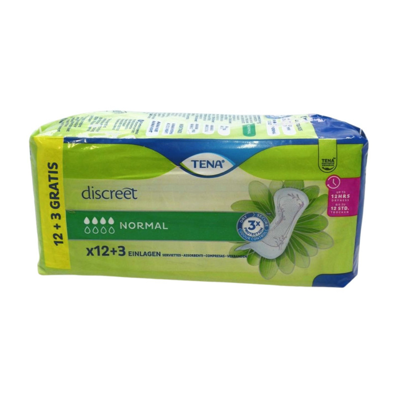 Compresas Discreet Normal (12+3) 4G
