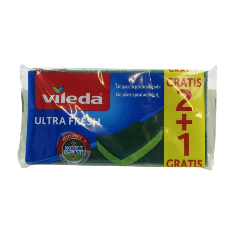 Estropajo Fibra Y Esponja 2 Ud + 1 Gratis