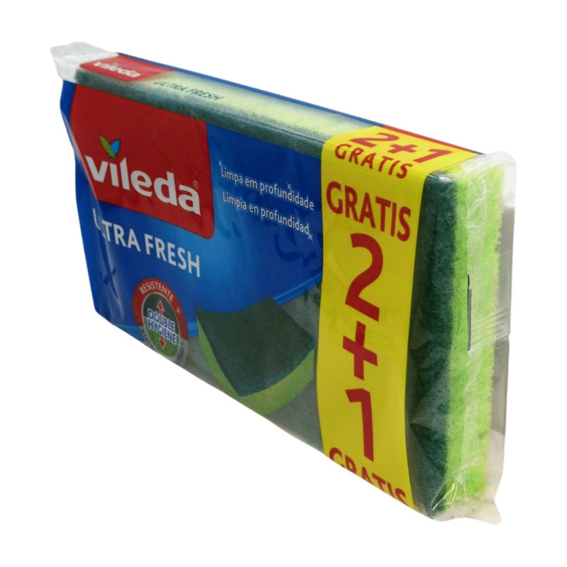 Estropajo Fibra Y Esponja 2 Ud + 1 Gratis