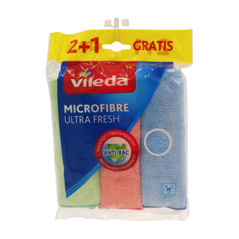 Bayeta Microfibra Colors 2+1 U.Fresh