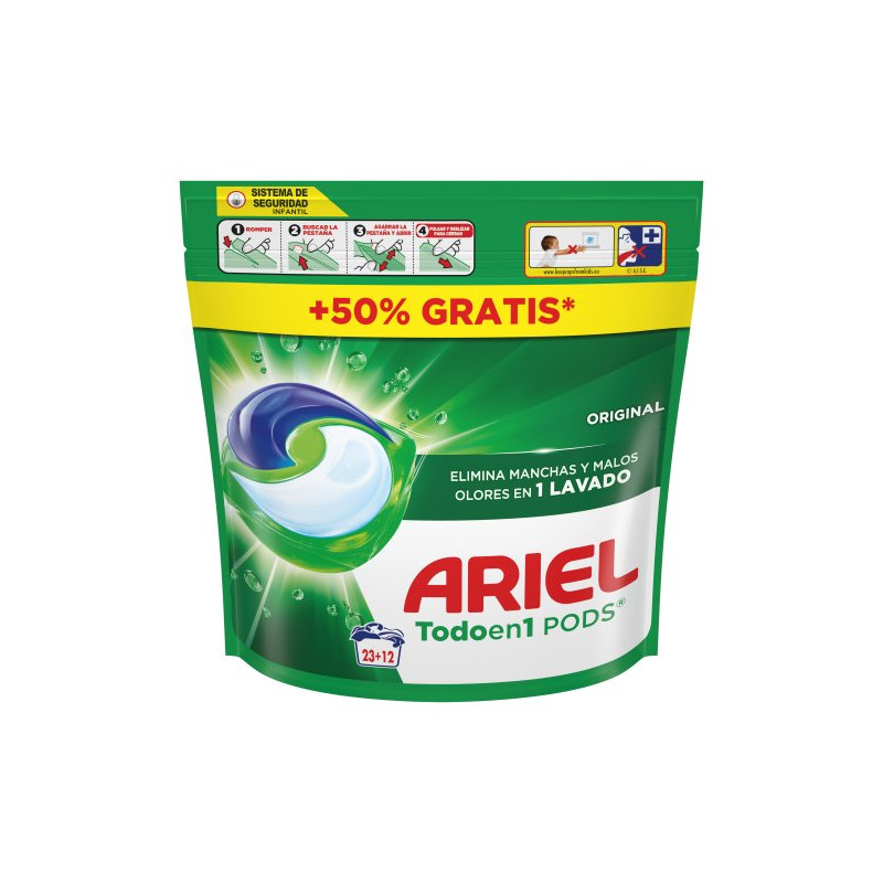 Detergente Capsulas 3en1 Pods (23+12 Dosis) 