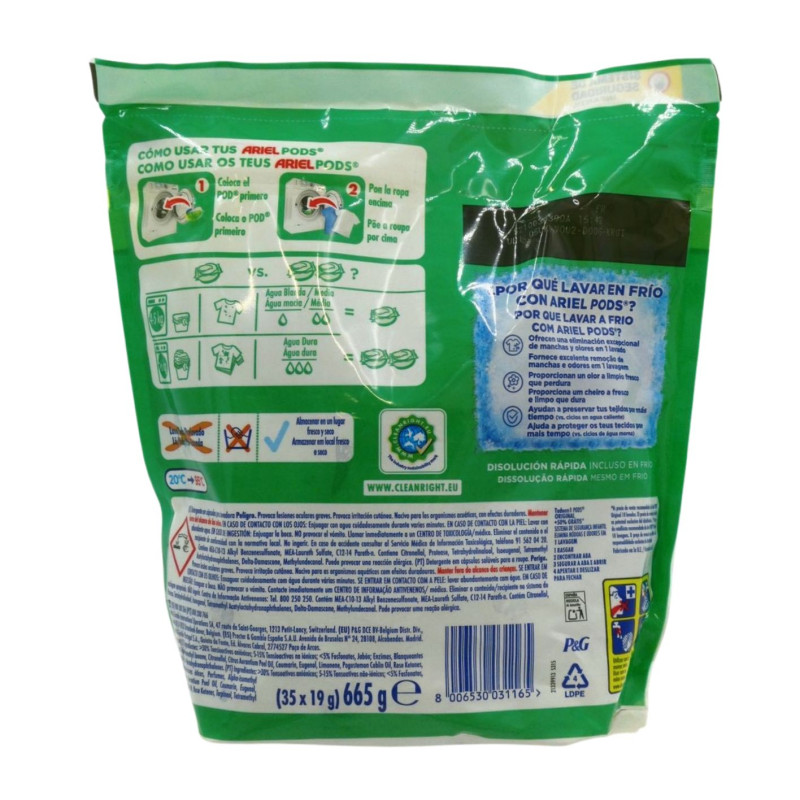 Detergente Capsulas 3en1 Pods (23+12 Dosis) 