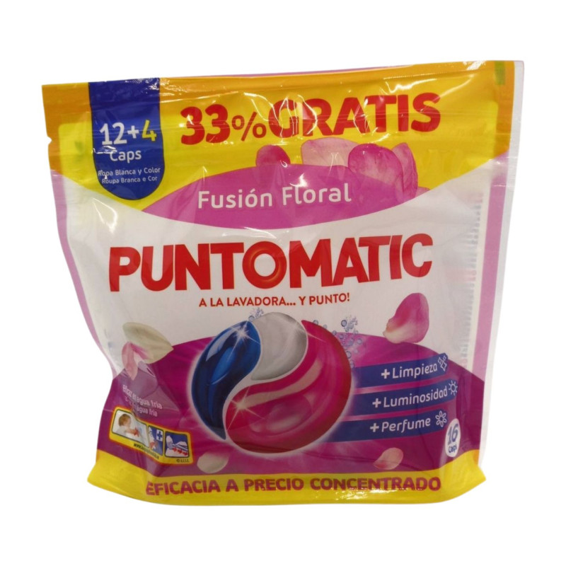 Puntomatic Detergente Caps 3en1 (12+4) Floral
