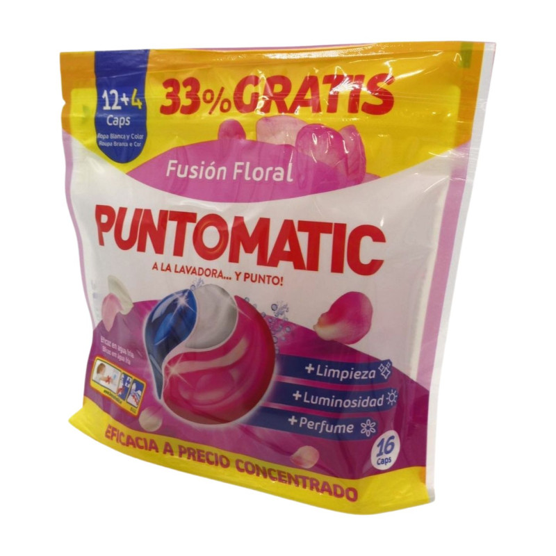 Puntomatic Detergente Caps 3en1 (12+4) Floral