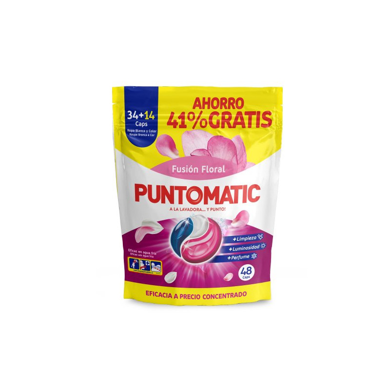 Puntomatic Detergente Capsulas 3en1 (34+14 Dosis) Floral
