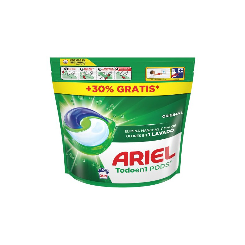 Ariel 3en1 Pods Detergente en Capsulas (26+9 Dosis)