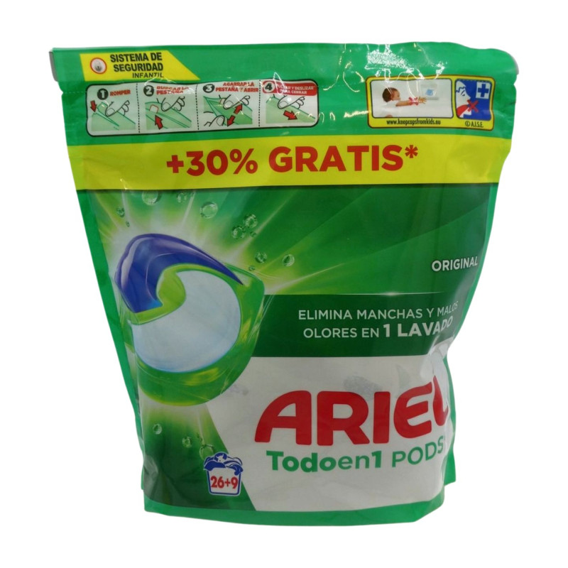 Ariel 3en1 Pods Detergente en Capsulas (26+9 Dosis)
