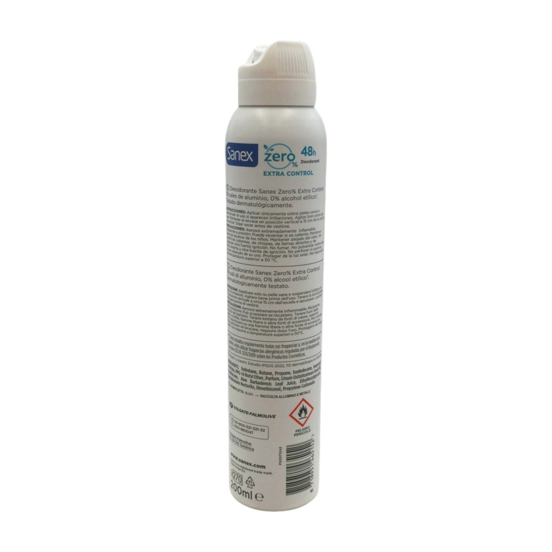 Desodorante Spray 200 ml Zero % Extracontrol