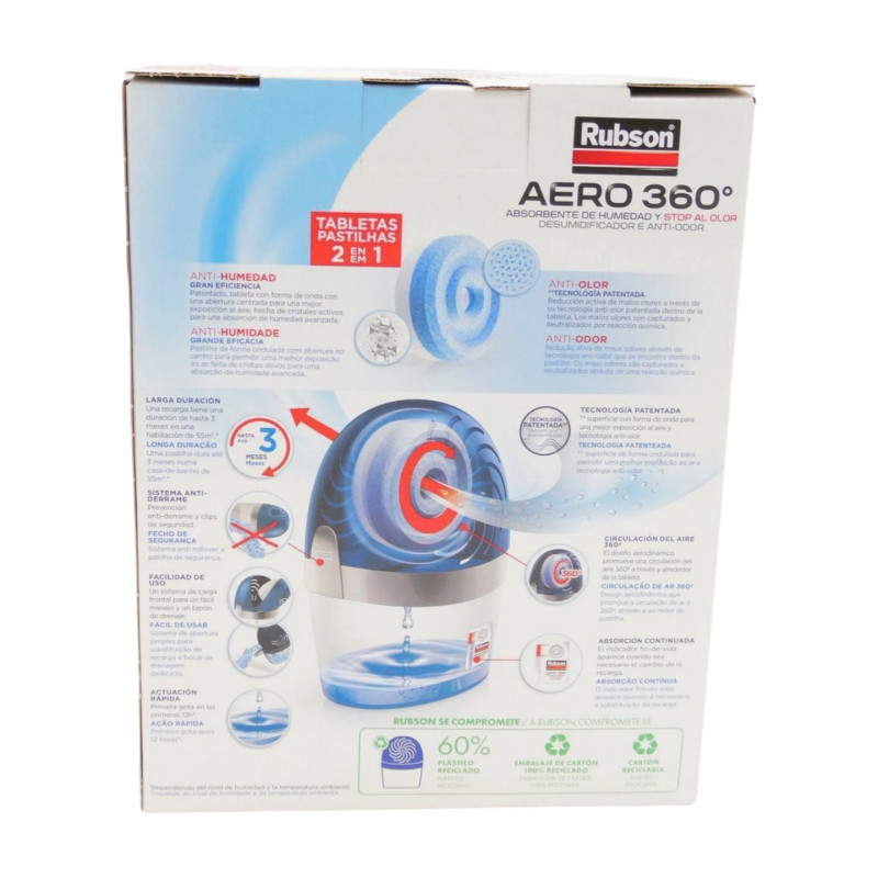Rubson Deshumidificador Aero 360º Aparato + Recambio