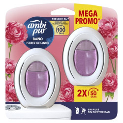 Ambipur Ambientador Baño Flores Elegantes 2x1