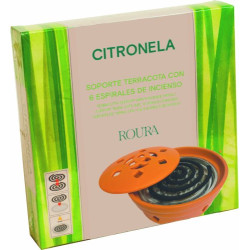 Roura Anti-Mosquitos Soporte Terracota + Espirales