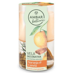 Ambar Vela Naranja/Canela 130 Gr Decorativa