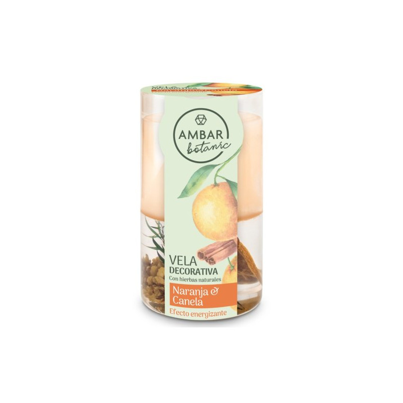 Ambar Vela Naranja/Canela 130 Gr Decorativa