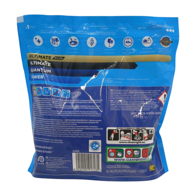 Finish Lavavajillas Máquina Pastillas TodoEn1 (45 Ud)