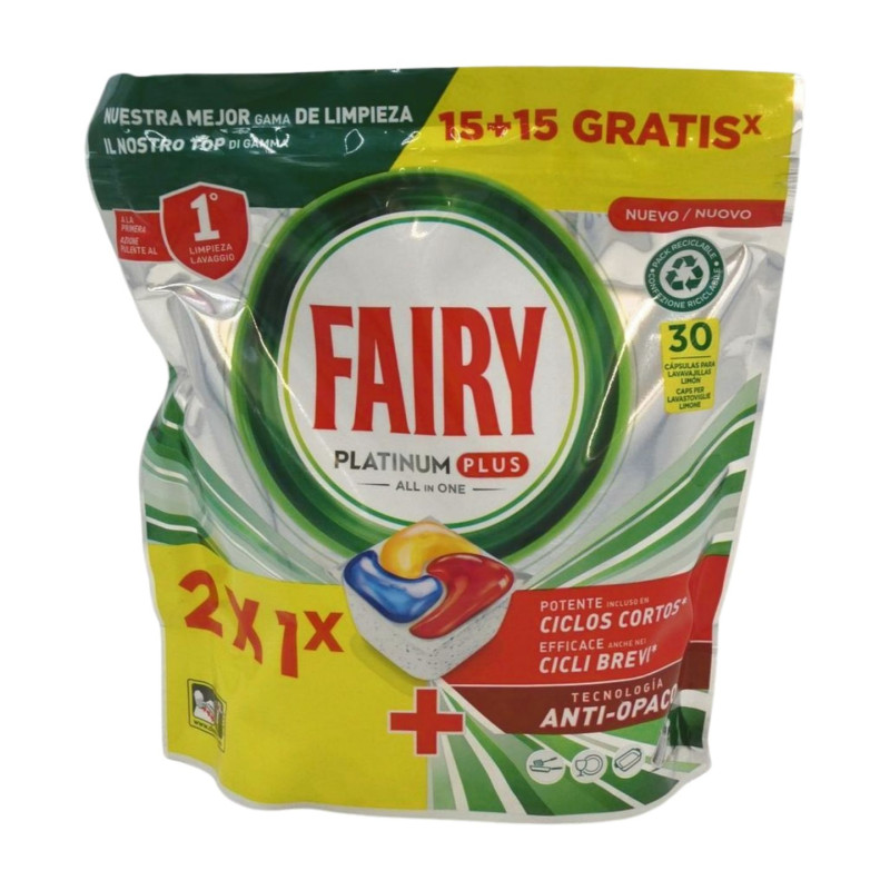 Fairy Lavavajillas Platinum Plus (15+15 D) Limon