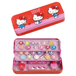 Hello Kitty Estuche Maquillaje Metalico Triple