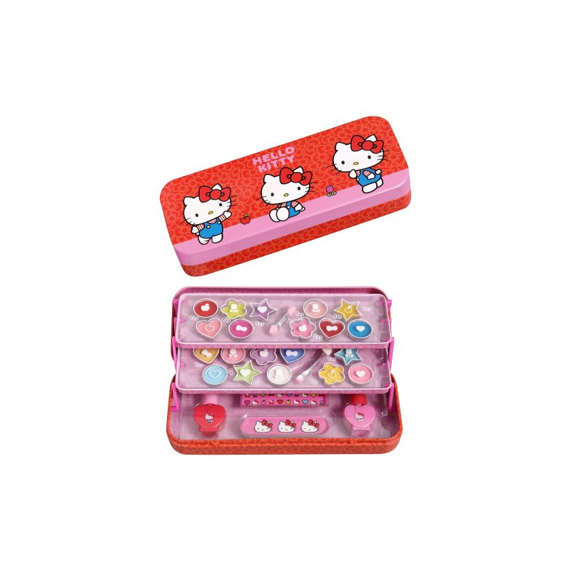Hello Kitty Estuche Maquillaje Metalico Triple