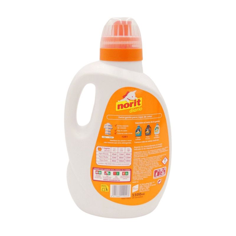 Norit Detergente Liquido 1500 ml (28 Dosis) Colores Vivos