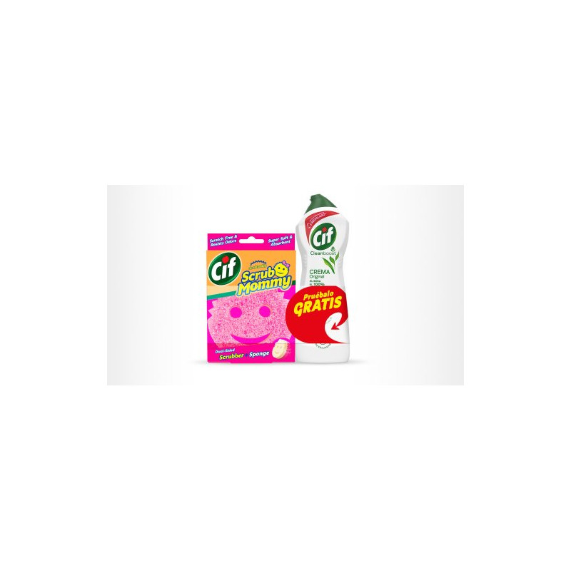Cif Pack Limpieza (Estropajo Rosa + Cif 250 ml)