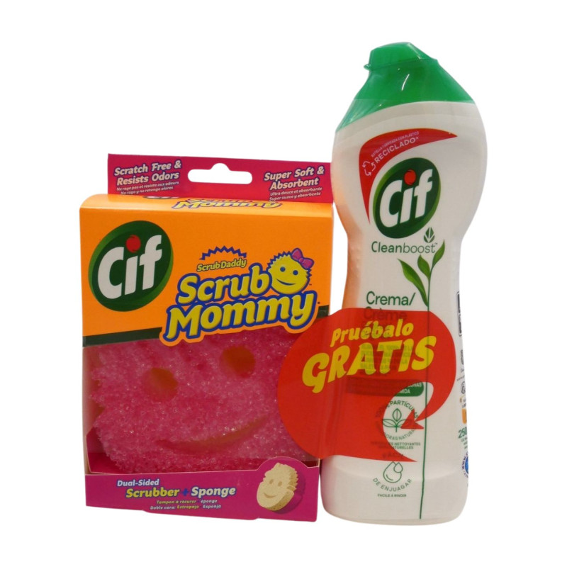 Cif Pack Limpieza (Estropajo Rosa + Cif 250 ml)
