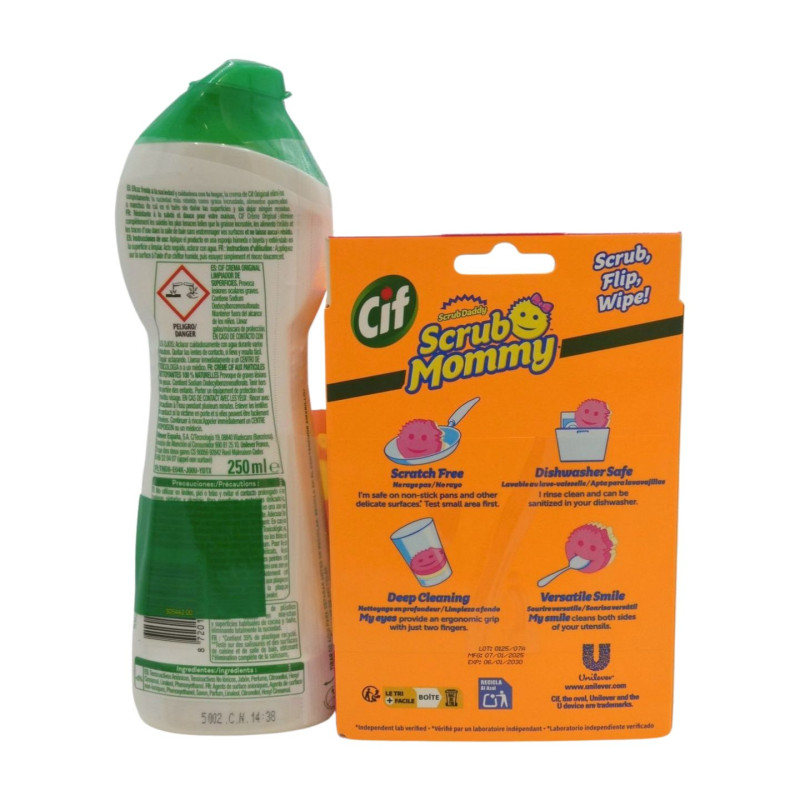 Cif Pack Limpieza (Estropajo Rosa + Cif 250 ml)