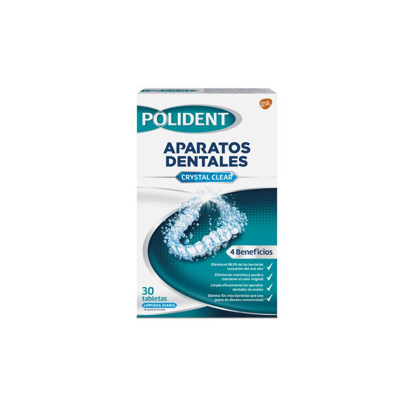 Polident Tabletas Aparatos Dentales 30 Unidades