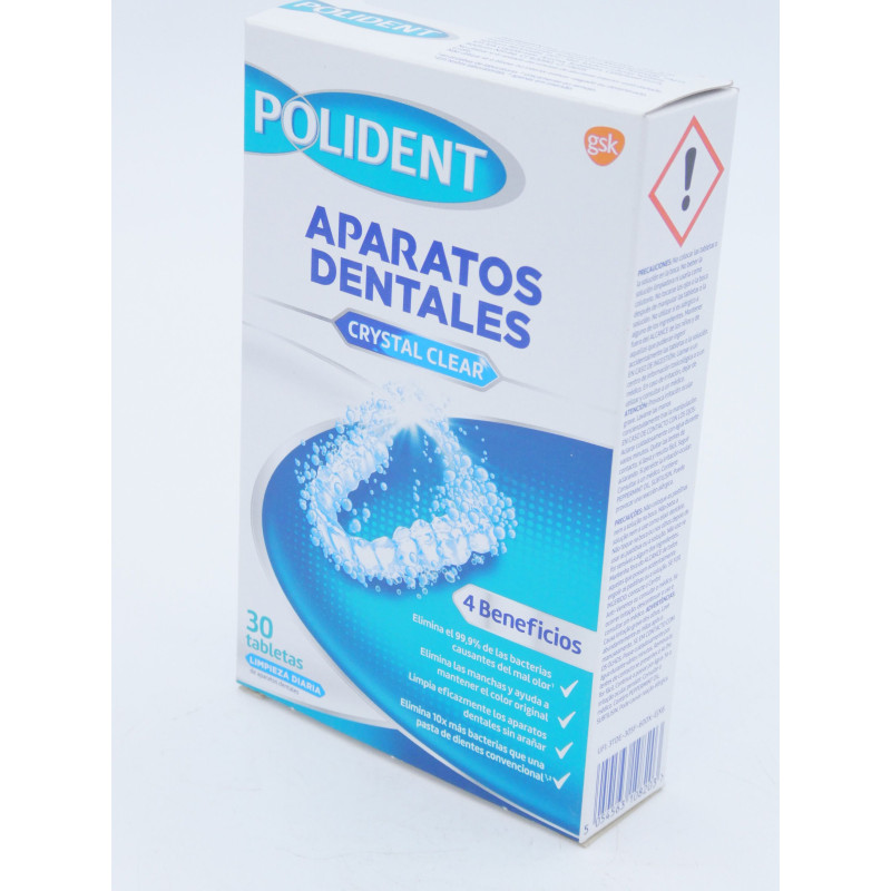 Polident Tabletas Aparatos Dentales 30 Unidades