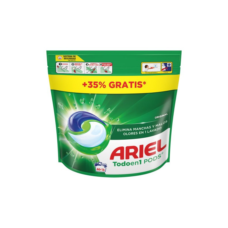 Ariel Detergente Capsulas 3en1 Pods (44+16 Dosis)