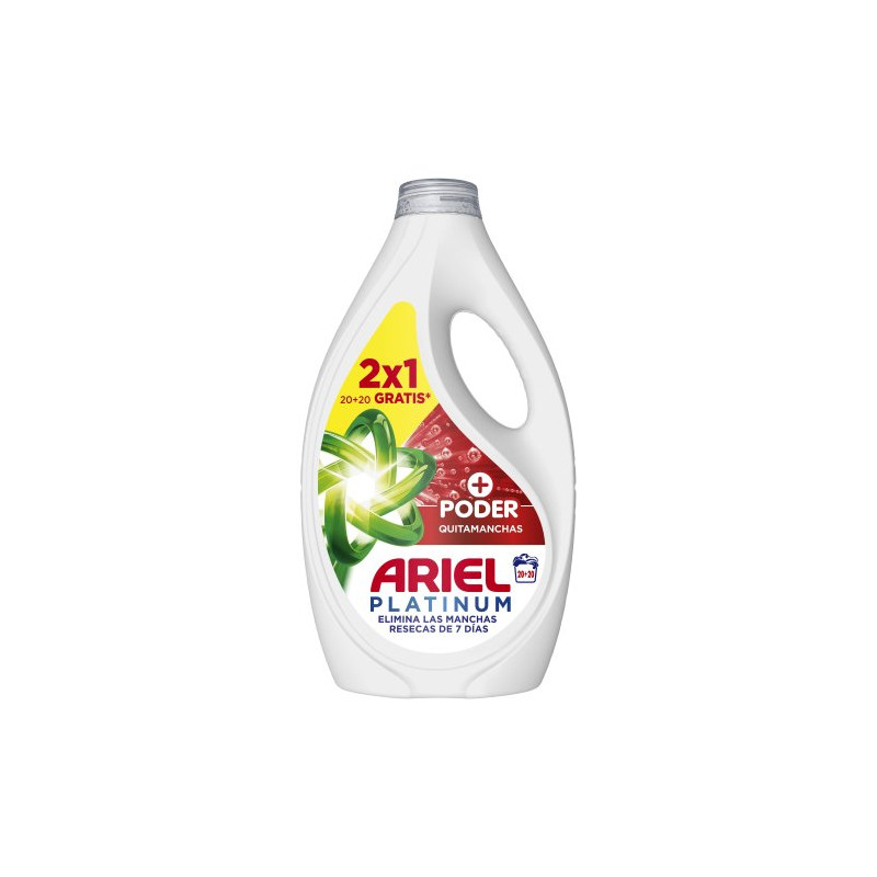 Ariel Detergente Liquido Platinum  (20+20 Dosis) Extra Poder