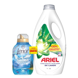 Ariel Detergente Liquido (29+6 D) + Suavizante (36D)