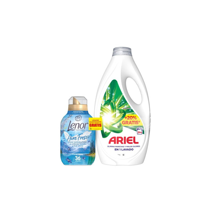 Ariel Detergente Liquido (29+6 D) + Suavizante (36D)