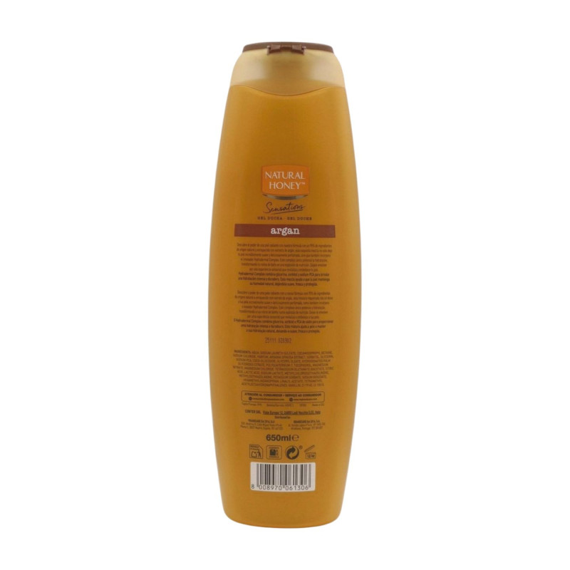 Natural Honey Gel Baño 650 ml Derma Care Sensations Argan