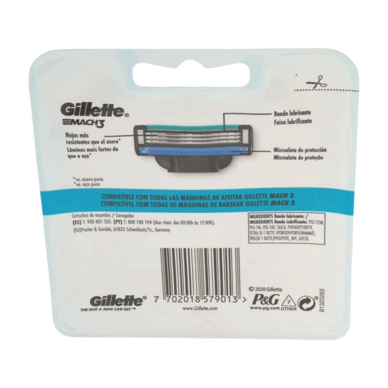 Gillette Gillette Mach3 Cargador 4 Recambios