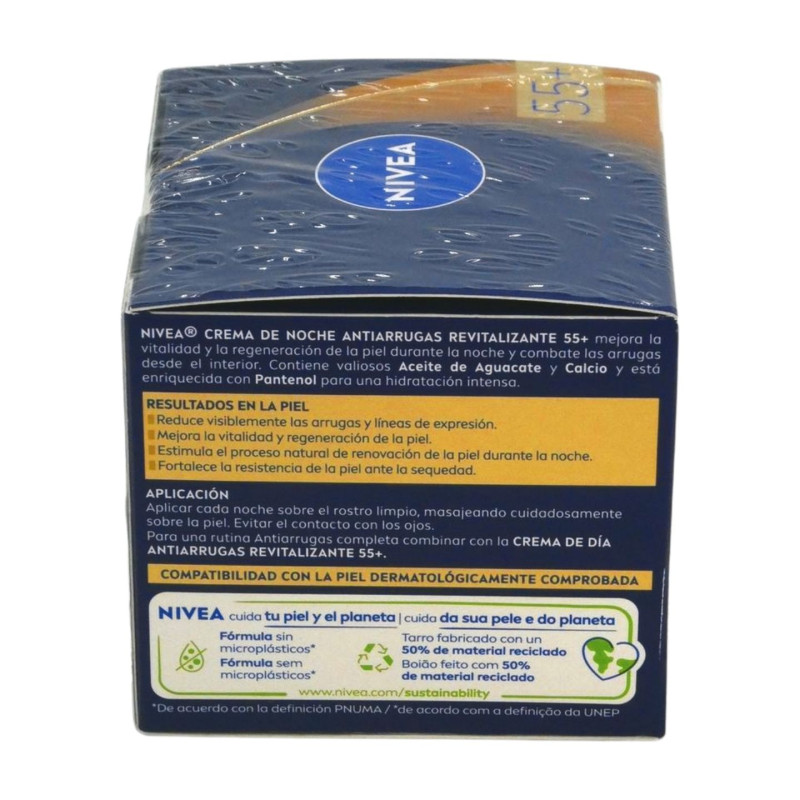 Nivea Face Crema Antiarrugas Noche 55+ FP15 Revitaliza