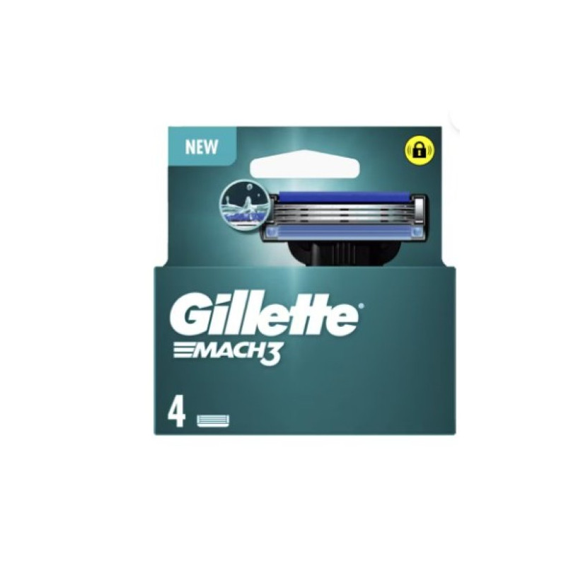 Gillette Cuchillas Mach3 Cargador 4 Recambios