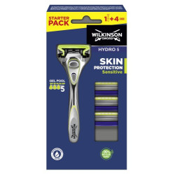 Wilkinson Hydro Sensitive 5 Starter Pack (Cargador 4 Ud. + Máquina)