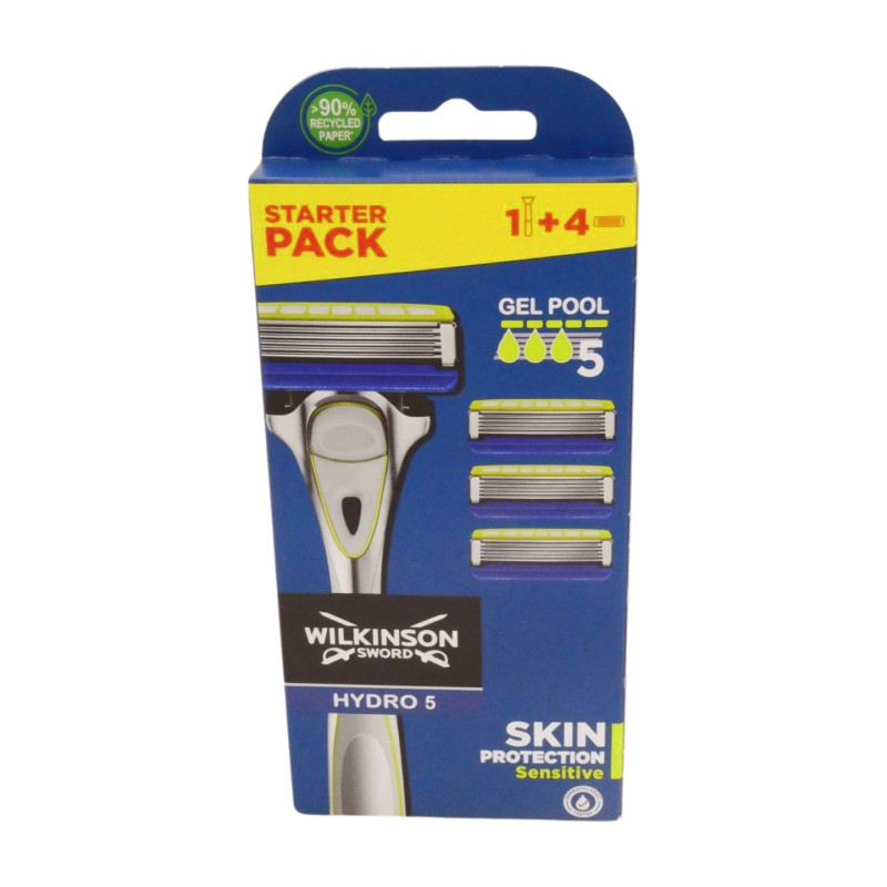 Wilkinson Hydro Sensitive 5 Starter Pack (Cargador 4 Ud. + Máquina)