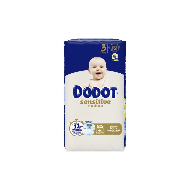 Dodot Pañal Sensitive (T/3) 56 Unidades 6-10 Kg