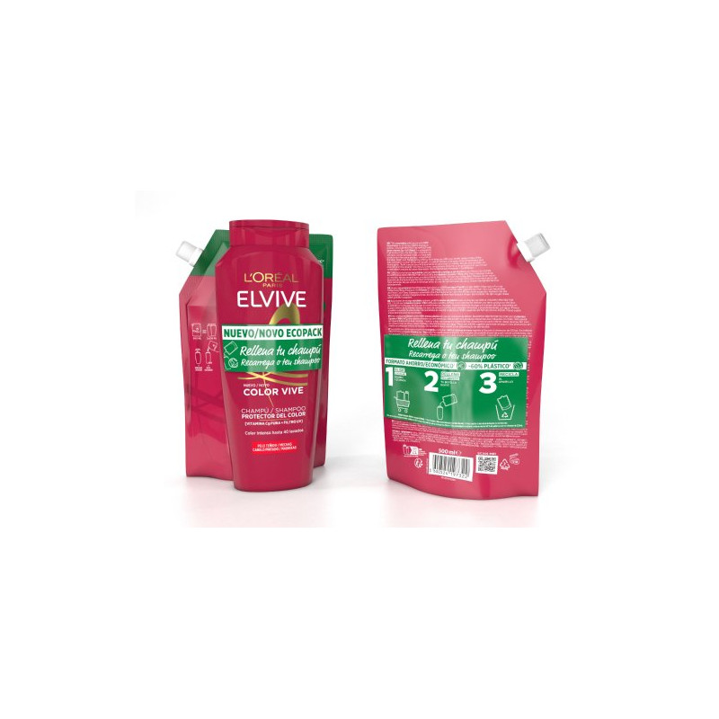 Elvive Pack Color Vive Champu 400 ml+Recarga Ecopack