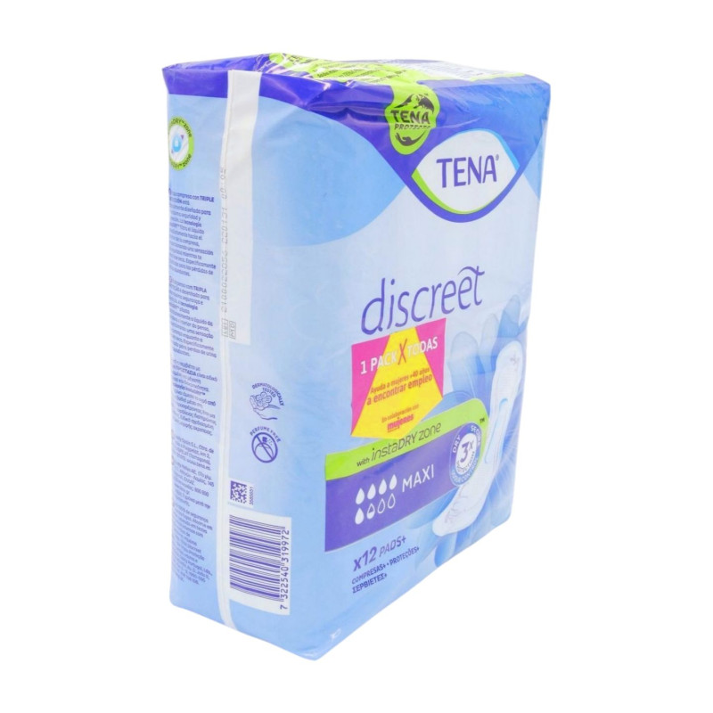 Tena Compresas Discreet Maxi (12 Ud.) 7 Gotas