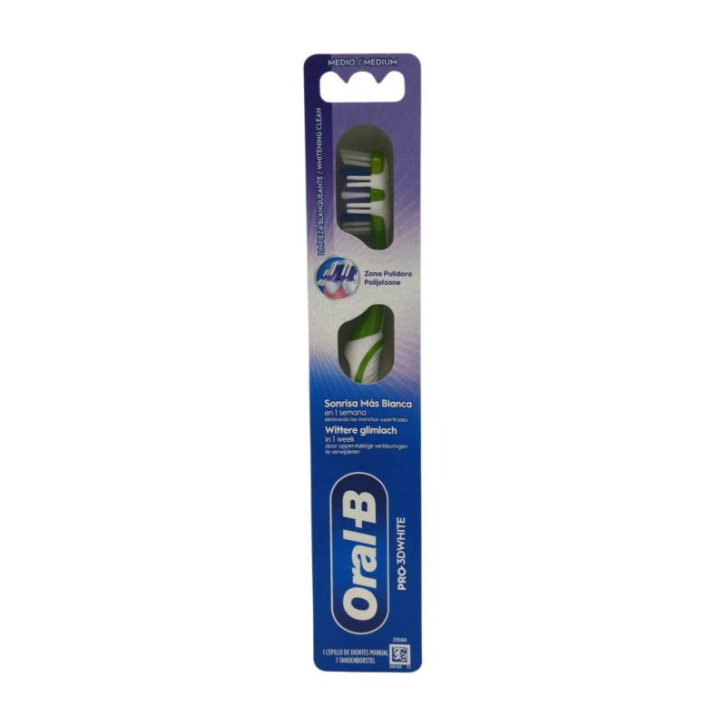 Oral-B Cepillo 3D White Medio Blanquea